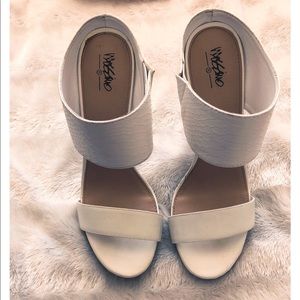 Mossimo White Leather Slide In Heel with Strap